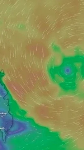 Ảnh khu vực hoạt động của bão Nokaen ở ngoài khơi Philippines. (Nguồn: Windy)