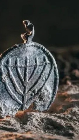 Mặt dây chuyền 1.300 năm tuổi, được trang trí biểu tượng menorah 7 nhánh, được phát hiện tại Jerusalem. (Nguồn: Cơ quan Cổ vật Israel)