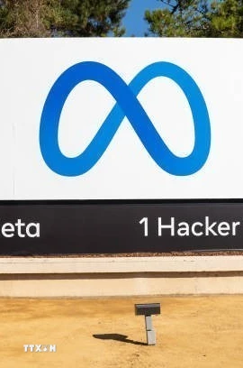 Biểu tượng của Meta. (Ảnh: AFP/TTXVN)