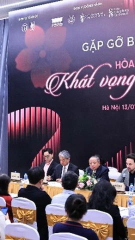 Quang cảnh họp báo Hòa nhạc "Khát vọng mùa xuân". (Nguồn: Báo Nhân dân)