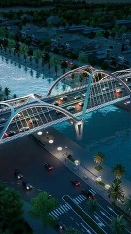 Phối cảnh cầu Nguyễn Chí Thanh bắc qua kênh xáng Xà No, Thành phố Cần Thơ.