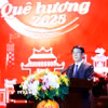 Thay mặt Lãnh đạo Đảng, Nhà nước, Mặt trận Tổ quốc Việt Nam, Chủ tịch nước Lương Cường phát biểu chúc Tết kiều bào. (Ảnh: Lâm Khánh/TTXVN)