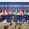 Tổng thống Ai Cập Abdel Fattah al-Sisi (giữa) phát biểu tại hội nghị thượng đỉnh về ngừng bắn tại Gaza, ở Sharm el-Sheikh, Ai Cập, ngày 13/10. (Ảnh: THX/TTXVN)