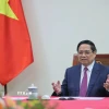 Thủ tướng Phạm Minh Chính điện đàm với Thủ tướng Campuchia Hun Manet. (Ảnh: Dương Giang/TTXVN)