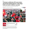 Bài báo đăng ngày 2/9/2025 trên Tờ The Independent (Anh) mô tả chi tiết Lễ kỷ niệm, diễu binh, diễu hành hành dưới sự cổ vũ nồng nhiệt của người dân trong sắc áo cờ đỏ sao vàng. (Ảnh: Minh Hợp/TTXVN)