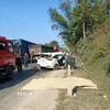 Hiện trường vụ tai nạn. (Ảnh: TTXVN phát)