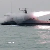 Hải quân Iran tham gia tập trận tại eo biển Hormuz ngày 16/2. (Ảnh: Anadolu Agency/TTXVN)