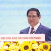 Thủ tướng Phạm Minh Chính, Chủ tịch Hội đồng Thi đua-Khen thưởng Trung ương, phát động Phong trào “Cả nước thi đua đổi mới sáng tạo và chuyển đổi số.” (Ảnh: Dương Giang/TTXVN)