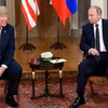 Tổng thống Mỹ Donald Trump (trái) và Tổng thống Nga Vladimir Putin tại cuộc gặp ở Helsinki, Phần Lan, ngày 16/7/2018. (Ảnh: THX/TTXVN)