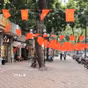 Vỉa hè phố Phan Đình Phùng thông thoáng, sạch đẹp sau khi được giải tỏa, sắp xếp lại. (Ảnh: Lê Đông/TTXVN)