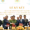 Bộ trưởng các Bộ Công an, Tư pháp, Khoa học và Công nghệ ký Quy chế phối hợp liên ngành trong thực hiện nhiệm vụ cải cách thủ tục hành chính. (Ảnh: Chu Thanh Vân/TTXVN)