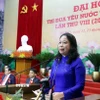 Phó Chủ tịch Võ Thị Ánh Xuân phát biểu tại Đại hội. (Ảnh: Công Tường/TTXVN)