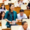 Đại biểu Quốc hội tỉnh Vĩnh Long Nguyễn Thị Quyên Thanh phát biểu. (Ảnh: Doãn Tấn/TTXVN)