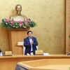 Thủ tướng Phạm Minh Chính chủ trì Phiên họp Chính phủ chuyên đề về xây dựng pháp luật tháng 4/2025. (Ảnh: Dương Giang/TTXVN)