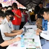 Tư vấn việc làm cho sinh viên, người lao động. (Ảnh: Thanh Vũ/TTXVN)