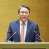 Bộ trưởng Bộ Tư pháp Nguyễn Hải Ninh giải trình, làm rõ một số vấn đề đại biểu Quốc hội nêu. (Ảnh: Doãn Tấn/TTXVN)