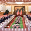 Chủ tịch Trung Quốc Tập Cận Bình và Tổng thống Mỹ Donald Trump tại cuộc hội đàm ở Bắc Kinh. (Ảnh: THX/TTXVN)