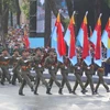 Các khối của Lực lượng Quân đội nhân dân Việt Nam tham gia Tổng duyệt. (Ảnh: Thanh Vũ/TTXVN)