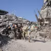 Các tòa nhà bị phá hủy do xung đột tại Jabalia, Dải Gaza. (Ảnh: THX/TTXVN)