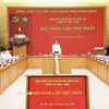 Bí thư Đảng ủy, Thủ tướng Chính phủ Lê Minh Hưng chủ trì Hội nghị lần thứ nhất Ban chấp hành Đảng bộ Chính phủ. (Ảnh: Dương Giang/TTXVN)