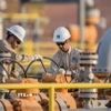 Nhân viên làm việc tại nhà máy của Tập đoàn năng lượng quốc gia Aramco, Saudi Arabia. (Ảnh: AFP/TTXVN)