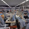 Công ty TNHH Việt Thắng JEAN mỗi năm xuất khẩu hàng triệu sản phẩm sang thị trường EU, Mỹ, Nhật Bản, Hàn Quốc. (Ảnh: Trần Việt/TTXVN)