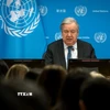 Tổng Thư ký Liên hợp quốc Antonio Guterres phát biểu tại cuộc họp báo ở New York, Mỹ. (Ảnh: THX/TTXVN)