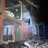 Tòa nhà bị phá hủy sau vụ tấn công bằng tên lửa của Ấn Độ tại Muzaffarabad thuộc khu vực Kashmir do Pakistan quản lý, ngày 7/5. (Ảnh: THX/TTXVN)