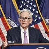 Chủ tịch Cục Dự trữ Liên bang (Fed) Mỹ Jerome Powell trong cuộc họp báo tại Washington. (Ảnh: THX/TTXVN)