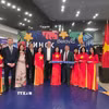 Khách mời tại buổi lễ khai trương đường bay thẳng Minsk-Nha Trang. (Ảnh: TTXVN phát)
