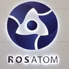 Biểu tượng Tập đoàn Năng lượng Nguyên tử Quốc gia Nga (Rosatom). (Ảnh: IRNA/TTXVN)