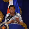 Cựu Tổng thống Philippines Rodrigo Duterte phát biểu tại một cuộc họp báo ở Manila thời điểm trước khi bị bắt. (Ảnh tư liệu: AFP/TTXVN)