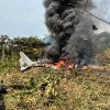 Hiện trường vụ rơi máy bay Hercules tại Colombia. (Nguồn: AFP)