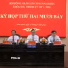 Chủ tọa kỳ họp thứ 27, Hội đồng Nhân dân tỉnh Nam Định khoá XIX, nhiệm kỳ 2021-2026. (Ảnh: Công Luật/TTXVN)