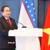Chủ tịch Quốc hội Trần Thanh Mẫn phát biểu tại Tọa đàm Doanh nghiệp Uzbekistan-Việt Nam. (Ảnh: Doãn Tấn/TTXVN)