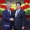 Chủ tịch nước Lương Cường tiếp Chủ tịch Thượng viện Cộng hòa Séc Milos Vystrcil. (Ảnh: Lâm Khánh/TTXVN)