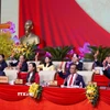 Các đại biểu biểu quyết thông qua Dự thảo Nghị quyết Đại hội Đại biểu Đảng bộ tỉnh Quảng Ngãi lần thứ nhất, nhiệm kỳ 2025-2030. (Ảnh: Lê Phước Ngọc/TTXVN)