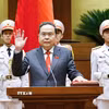 Chủ tịch Quốc hội khóa XVI Trần Thanh Mẫn tuyên thệ nhậm chức. (Ảnh: Doãn Tấn/TTXVN)