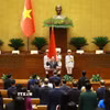 Chủ tịch Quốc hội khóa XVI Trần Thanh Mẫn tuyên thệ nhậm chức. (Ảnh: Dương Giang/TTXVN)
