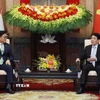 Chủ tịch nước Lương Cường tiếp Chủ tịch Quốc hội Hàn Quốc Woo Won Shik. (Ảnh: Lâm Khánh/TTXVN)