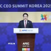 Chủ tịch nước Lương Cường phát biểu tại Hội nghị Thượng đỉnh Doanh nghiệp APEC 2025. (Ảnh: Lâm Khánh/TTXVN)