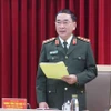 Thượng tướng Trần Quốc Tỏ, Ủy viên Trung ương Đảng, Thứ trưởng Bộ Công an chủ trì buổi họp báo. (Ảnh: Công an cung cấp)