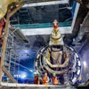 Robot TBM hoàn thành hành trình khoan hầm đoạn ngầm tuyến Metro Nhổn-Ga Hà Nội và đang được tháo dỡ tại ga S12. (Ảnh: Trung Nguyên/TTXVN)
