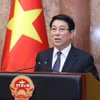 Chủ tịch nước Lương Cường phát biểu giao nhiệm vụ. (Ảnh: Lâm Khánh/TTXVN)