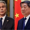 Phó Thủ tướng Trung Quốc Hà Lập Phong (phải) và Bộ trưởng Tài chính Mỹ Scott Bessent. (Nguồn: Reuters)