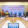Thủ tướng Phạm Minh Chính, Trưởng Ban Chỉ đạo xây dựng nhà máy điện hạt nhân, chủ trì phiên họp lần thứ ba của Ban Chỉ đạo. (Ảnh: Dương Giang/TTXVN)