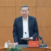 Tổng Bí thư Tô Lâm, Trưởng Ban Chỉ đạo về phòng chống tham nhũng, lãng phí, tiêu cực, phát biểu. (Ảnh: Thống Nhất/TTXVN)