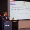 Phó Thủ tướng Chính phủ Nguyễn Văn Thắng nhấn mạnh quan hệ Việt Nam-Hà Lan đang phát triển hết sức tích cực và thực chất, đặc biệt trong các lĩnh vực kinh tế, thương mại và đầu tư. (Ảnh: Anh Hiển/TTXVN)