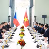 Thủ tướng Phạm Minh Chính hội đàm với Thủ tướng Cộng hòa Séc Petr Fiala. (Ảnh: Dương Giang/TTXVN)