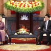 Chủ tịch nước Lương Cường tiếp Phó Chủ tịch Đảng Nhân dân Campuchia Men Sam An. (Ảnh: Lâm Khánh/TTXVN)